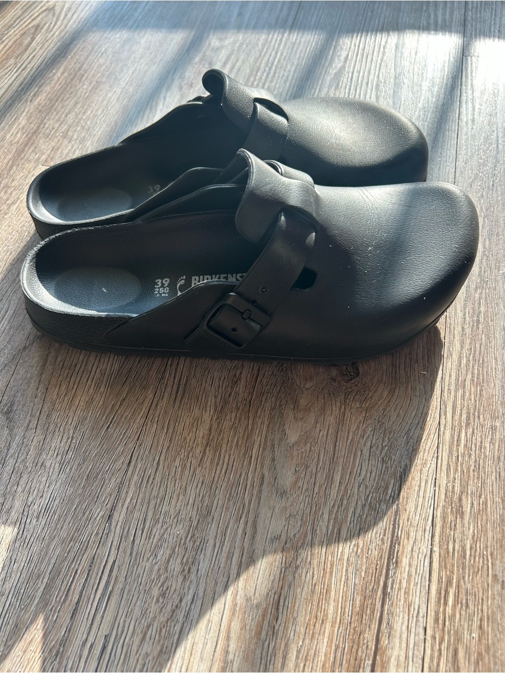 Birkenstock Kids Black Slip-On Clog with Buckle Strap